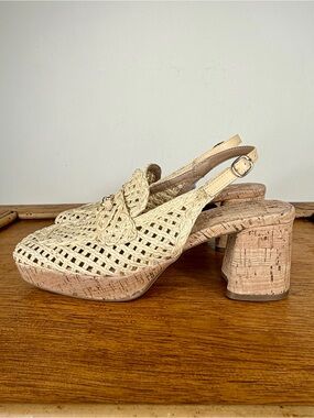 NEW Aerosoles Santiago Women’s Slingback Raffia Healed Loafers Size 6.5